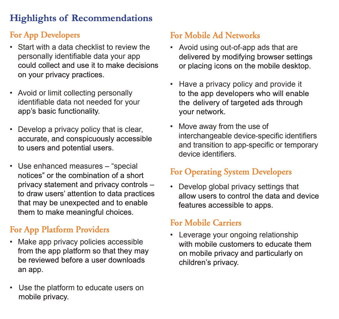 Cover of the document Privacy on the go: Recommendations for the mobile ecosystem